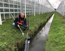 Meting in het glastuinbouwgebied